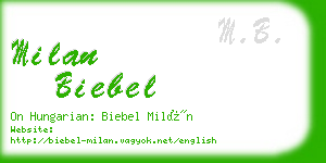 milan biebel business card